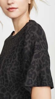 LNA Leopard Boxy Crew Tee