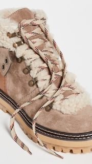 See by Chloe Eileen Flat Shearling Hiker Boots