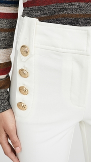 Derek Lam 10 Crosby Robertson Cropped Flare Trousers with Sailor Buttons