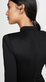 alice + olivia Inka Strong Shoulder Mock Neck Dress