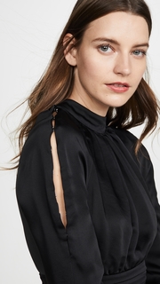 Jonathan Simkhai Crepe Button Sleeve Dress