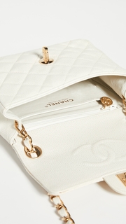 What Goes Around Comes Around Chanel White Caviar Half Flap Mini Bag