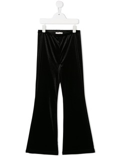 Monnalisa velvet flared trousers