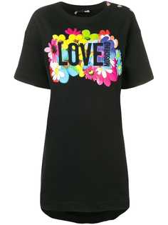 Love Moschino платье-футболка с принтом Love!