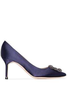 Manolo Blahnik туфли-лодочки Hangisi 70 с пряжкой с кристаллами