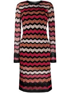 M Missoni трикотажное платье с узором зигзаг