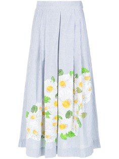 Isolda daisy print embroidered skirt