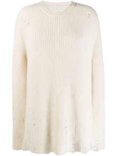 Jil Sander трикотажный джемпер с эффектом потертости
