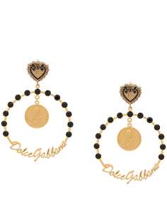 Dolce & Gabbana клипсы с круглыми подвесками и логотипом