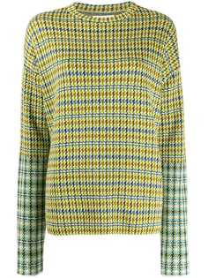 Christian Wijnants CHRISTIAN WIJNANTS KERIDA4454 CARAMEL/GREEN CHECK JACQUARD VIRGIN WOOL/VISCOSE/COTTON