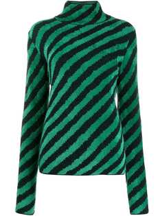 Christian Wijnants CHRISTIAN WIJNANTS KASEM4458 EMERALD /NAVY STRIPES VIRGIN WOOL/VISCOSE/POLYAMIDE