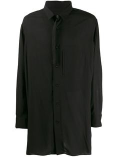 Yohji Yamamoto buckled collar longline shirt