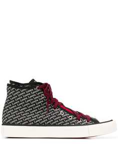 Lanvin logo print high-top sneakers