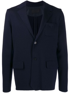 Prada single breasted embroidered blazer