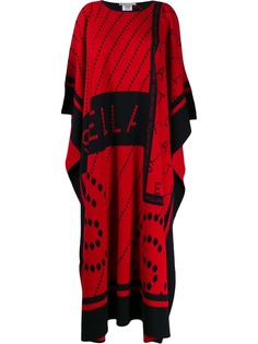 Stella McCartney logo print midi poncho