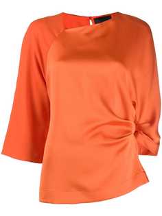 Erika Cavallini panelled crepe and satin top