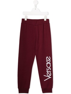 Young Versace logo print track pants
