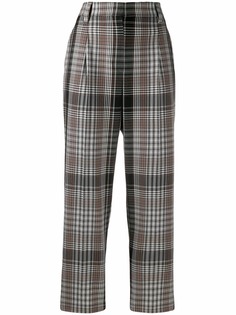 Brunello Cucinelli брюки в клетку тартан с завышенной талией
