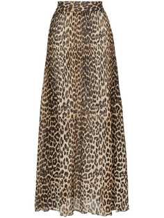 Ganni юбка макси с леопардовым принтом