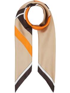 Burberry платок с монограммой и полосками Icon Stripe