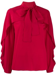 Red Valentino декорированная блузка с оборками и бантом