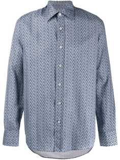 Canali geometric print shirt