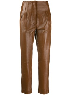 Alberta Ferretti high waisted leather trousers