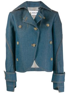 Lanvin asymmetric cut denim jacket