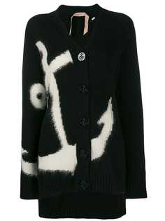 Nº21 anchor intarsia knit cardigan