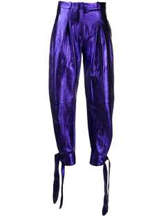 Attico high waisted metallic trousers