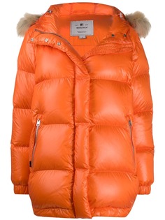 Woolrich raccoon fur hooded puffer jacket