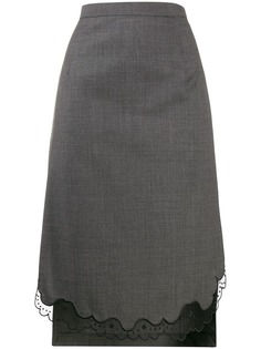 Nº21 tailored step hem skirt