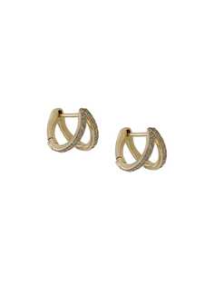 Carbon & Hyde diamond and 14kt gold Split huggie earrings