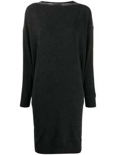 Gentry Portofino rhinestone-embellished knitted dress