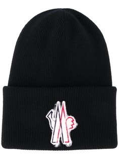 Moncler Grenoble embroidered logo patch hat