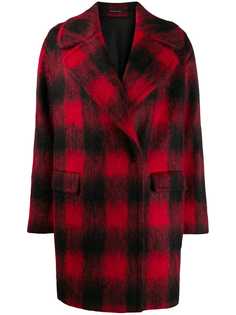 Tagliatore checked cocoon coat