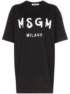 MSGM футболка оверсайз с логотипом