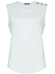 Balmain топ без рукавов с логотипом