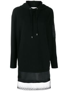 Moschino платье с кружевом и капюшоном