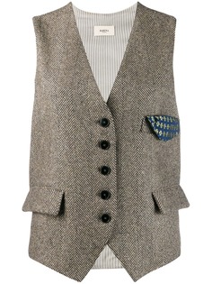 Barena herringbone button waistcoat