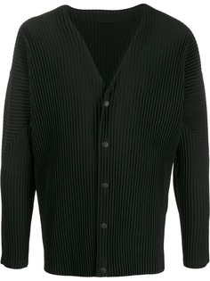 Homme Plissé Issey Miyake ribbed style cardigan