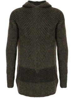 Rick Owens ribbed knit hoodie