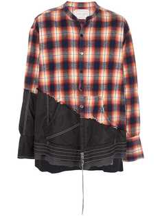 Greg Lauren contrast distressed shirt