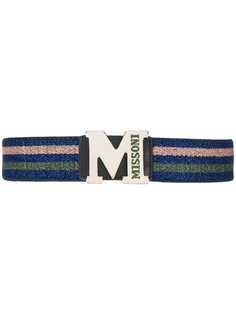 M Missoni logo buckle waist belt