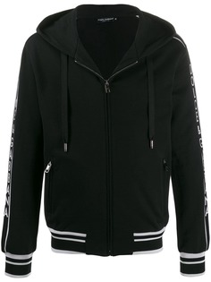 Dolce & Gabbana piped logo sleeve zip hoodie