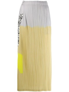 Pleats Please By Issey Miyake printed midi skirt