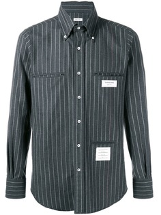 Thom Browne фланелевая рубашка прямого кроя с длинными рукавами и полосками