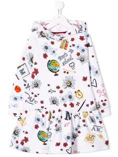 Monnalisa платье с капюшоном и принтом