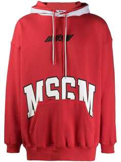 MSGM logo printed hoodie