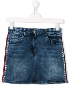 Monnalisa джинсовая юбка с полосками по бокам